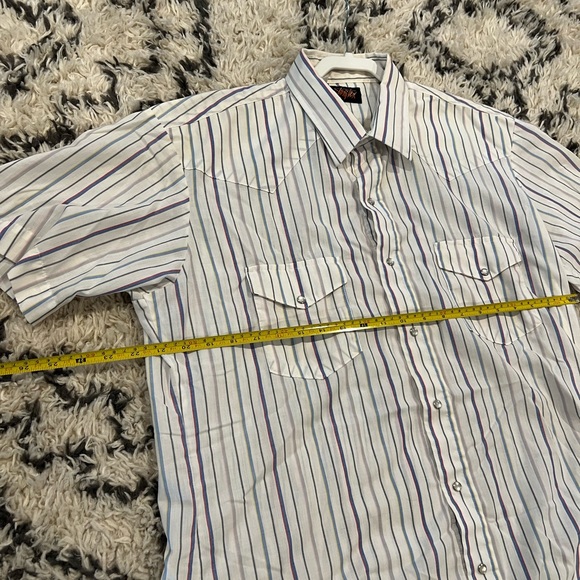 Vintage Men’s Team Tex Western Pearl Snap Short Sleeve Button Shirt XL Slim - Picture 7 of 9